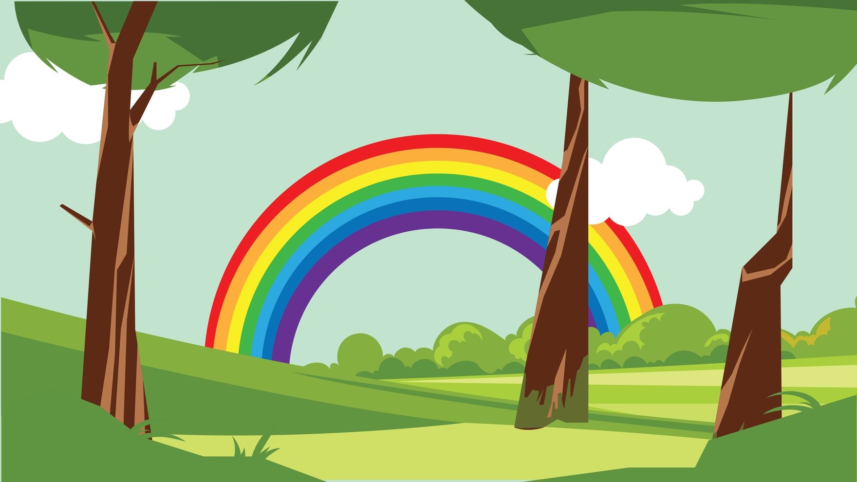 Free Rainbow Tree Background