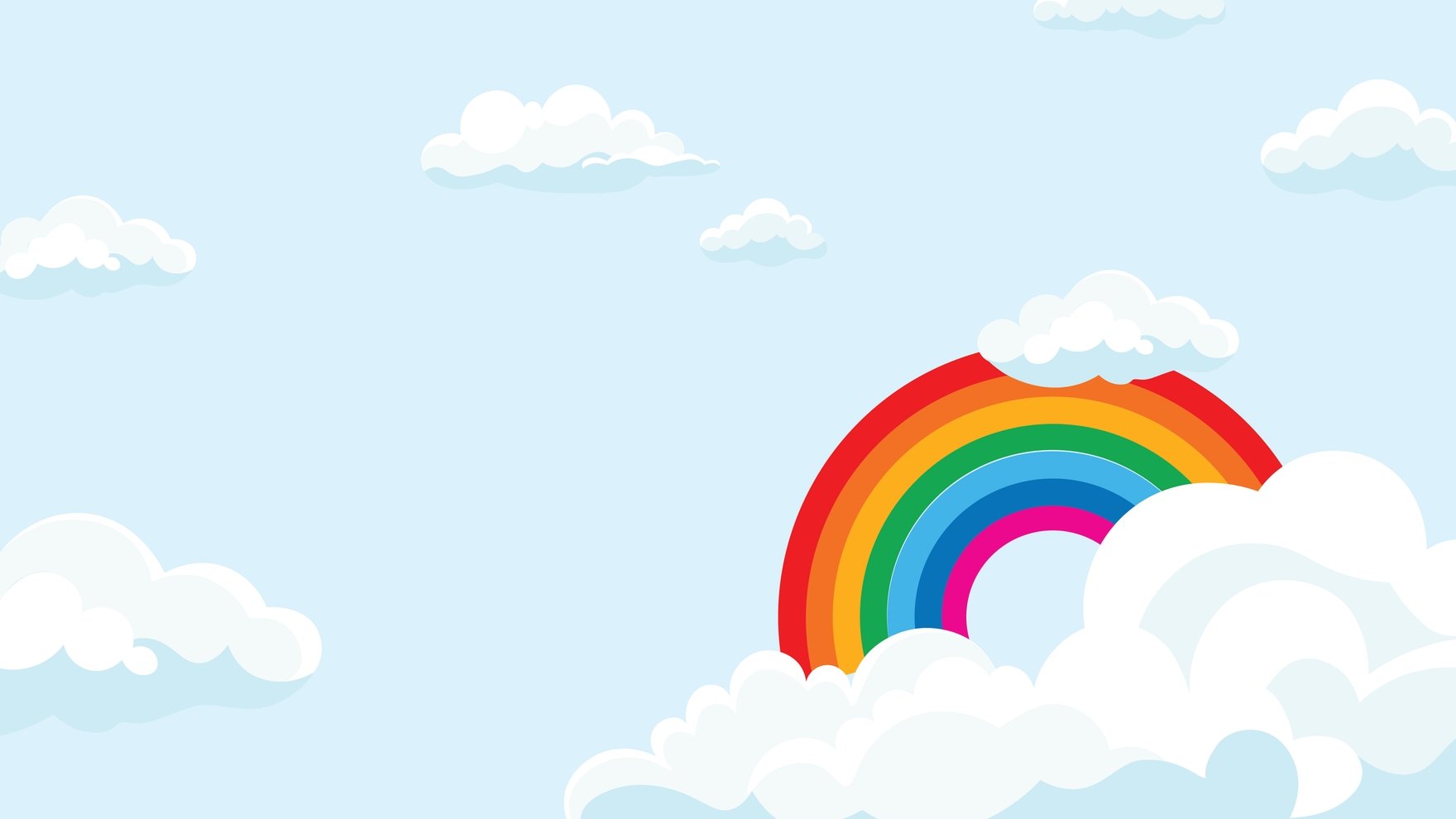 Sky With Rainbow Background Template