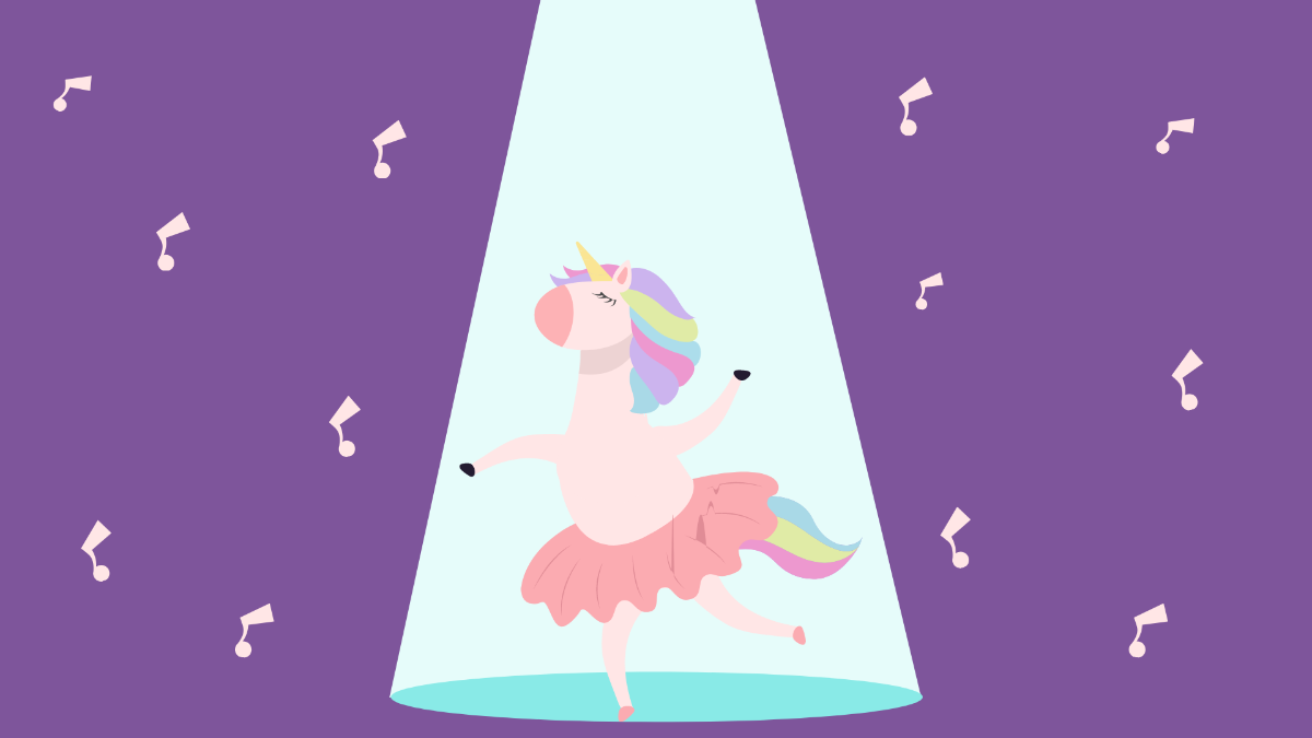 Dancing Unicorn Background Template