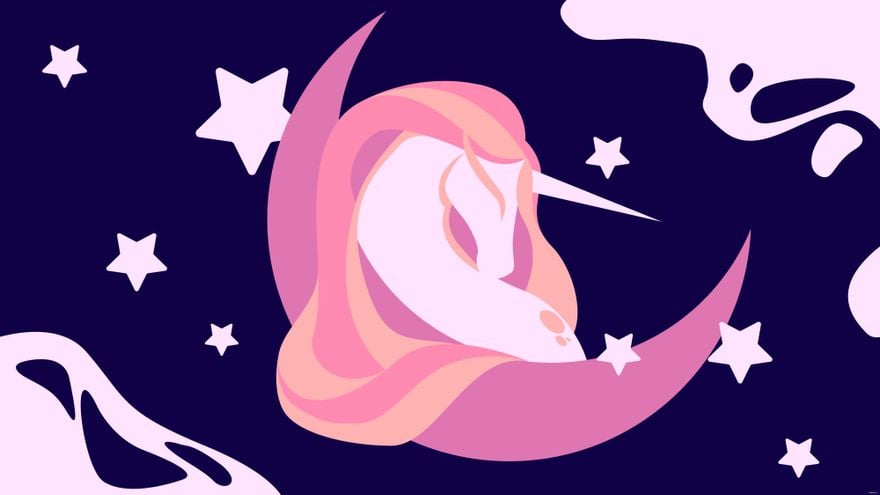 Free Unicorn With Stars Background