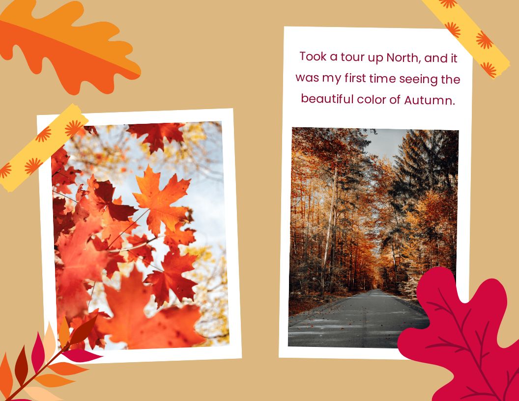 Free Fall Scrapbook Template to Edit Online