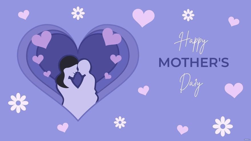 Purple Mother's Day Background in Illustrator, EPS, SVG, JPG, PNG