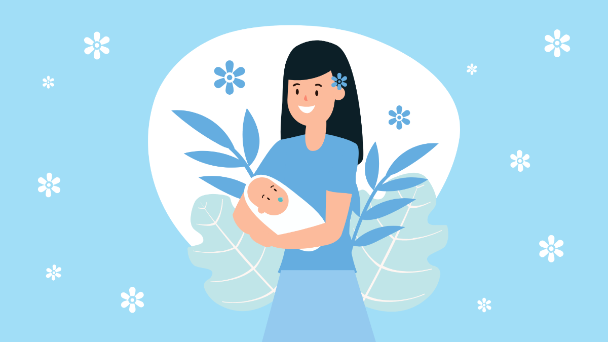Blue Mother's Day Background Template