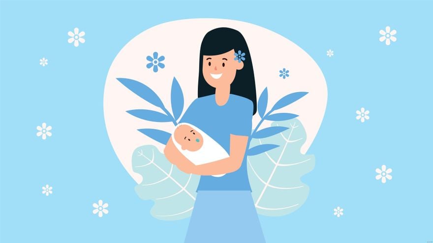 Blue Mother's Day Background in Illustrator, EPS, SVG, JPG, PNG