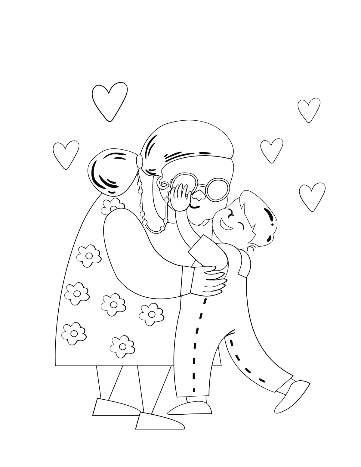 Mother's Day Coloring Page For Grandma Template