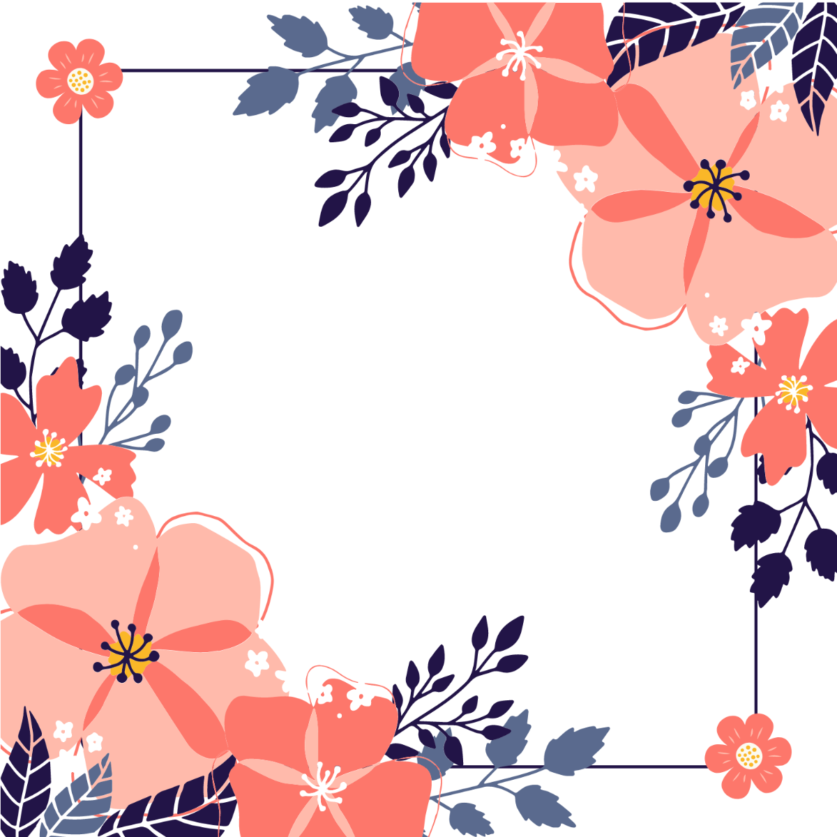 Mother's Day Border Clipart Template