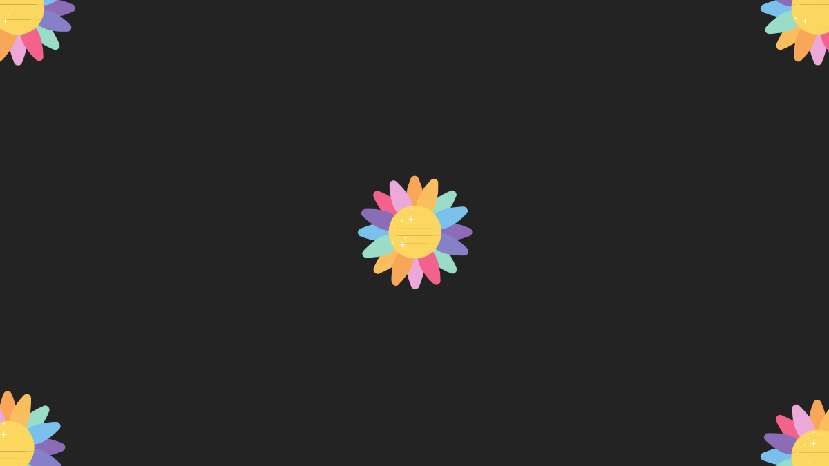 Rainbow Flower Background Template