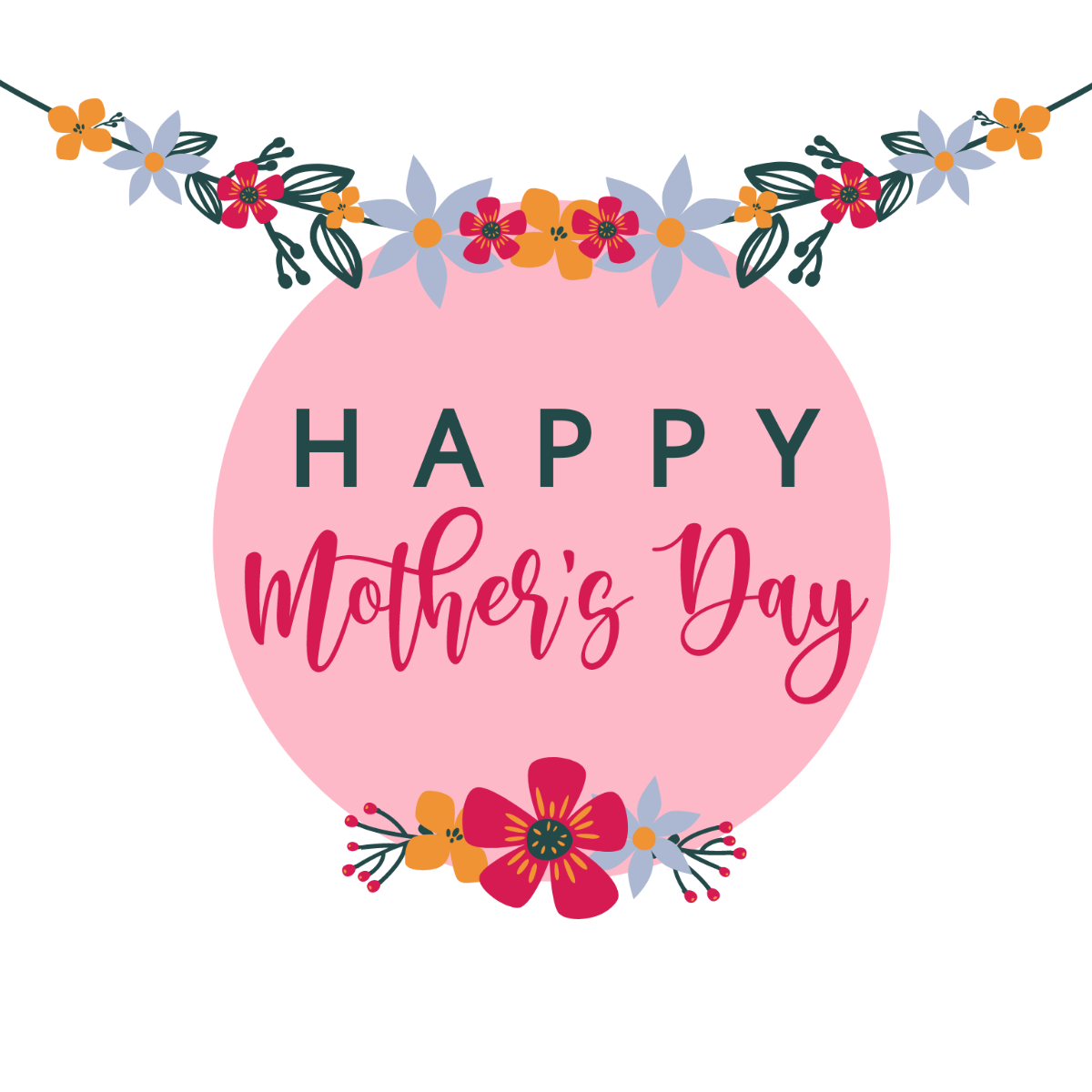 Mother's Day Banner Clipart Template