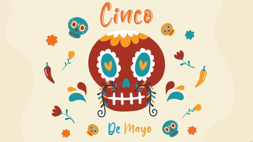 Cinco De Mayo Skull Background Template