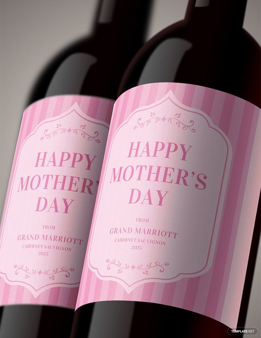 Mother's Day Wine Label Template