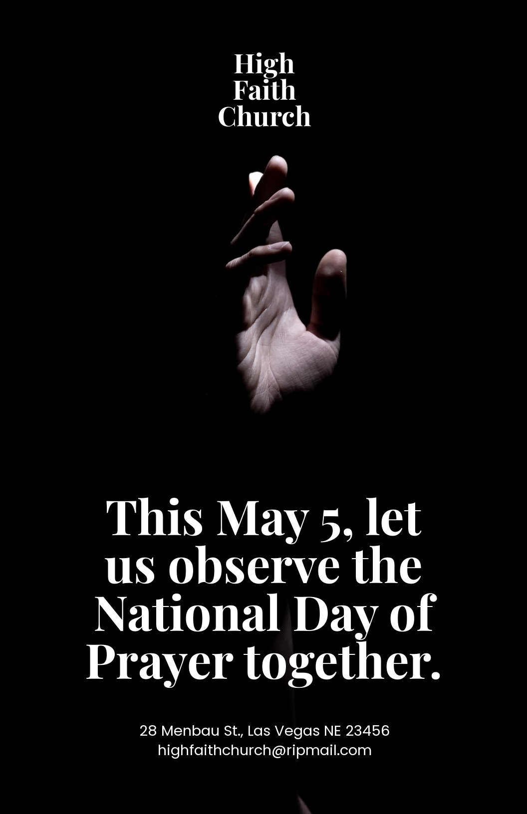 National Day Of Prayer Church Poster Template