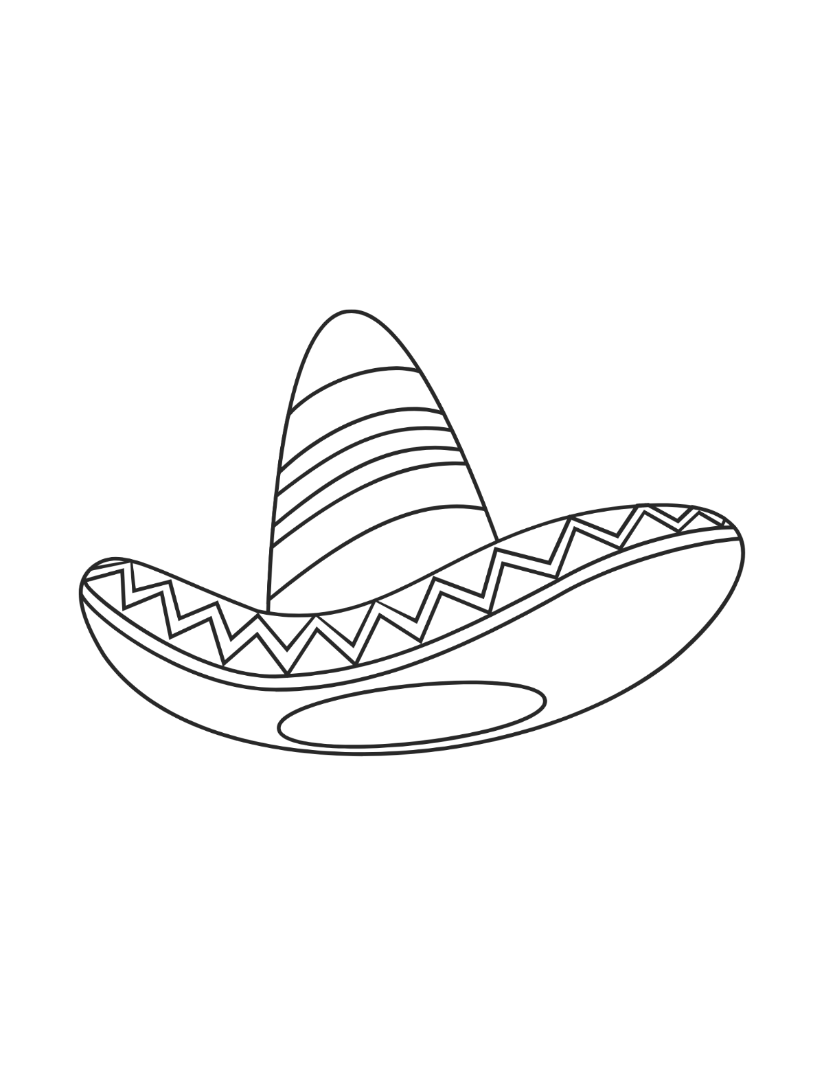 Cinco De Mayo Sombrero Coloring Page Template