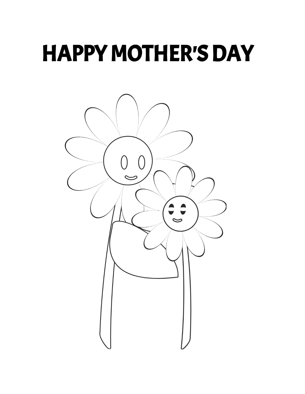 Preschool Mother's Day Coloring Page Template