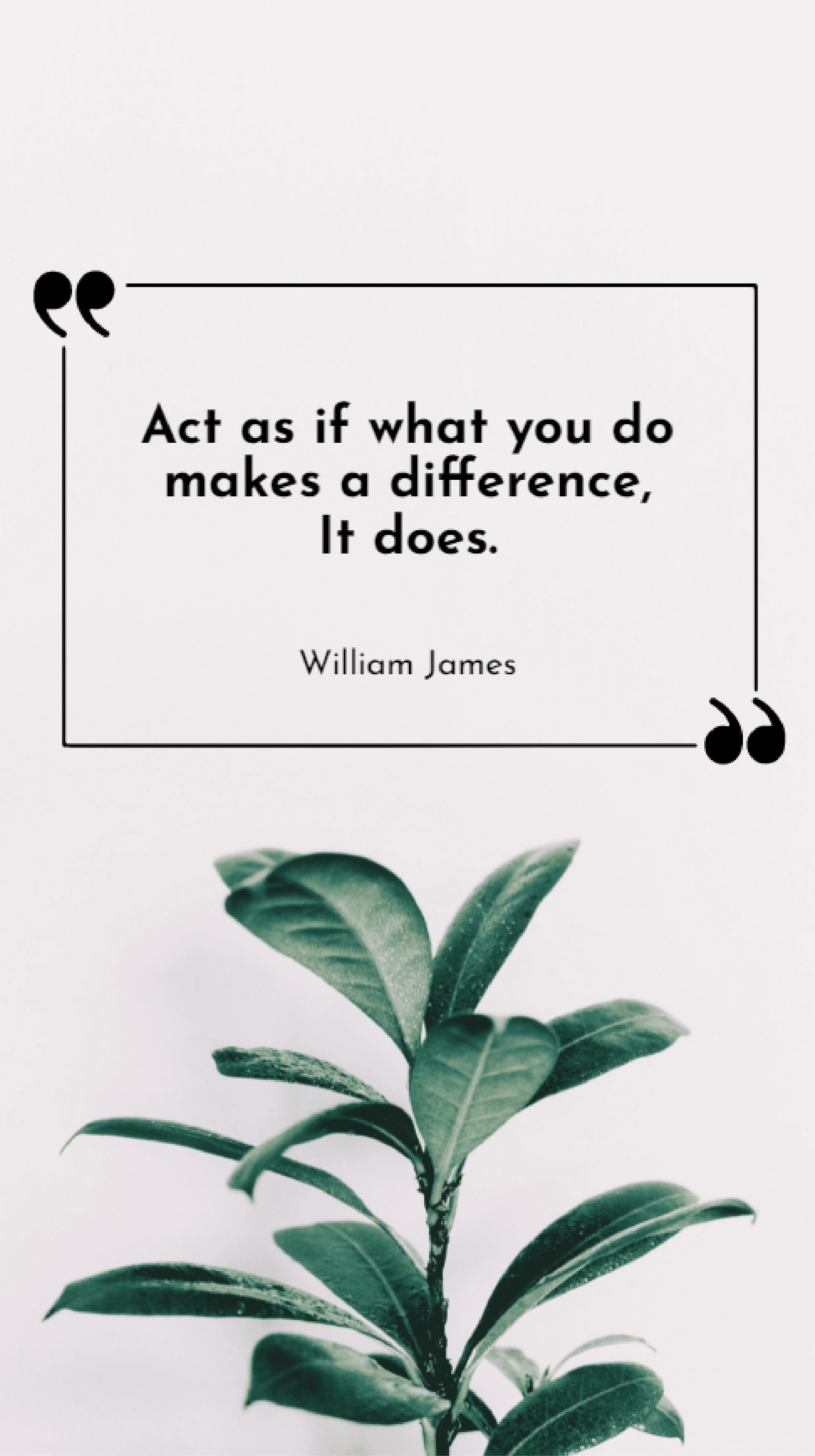 William James - Act as if what you do makes a difference, It does