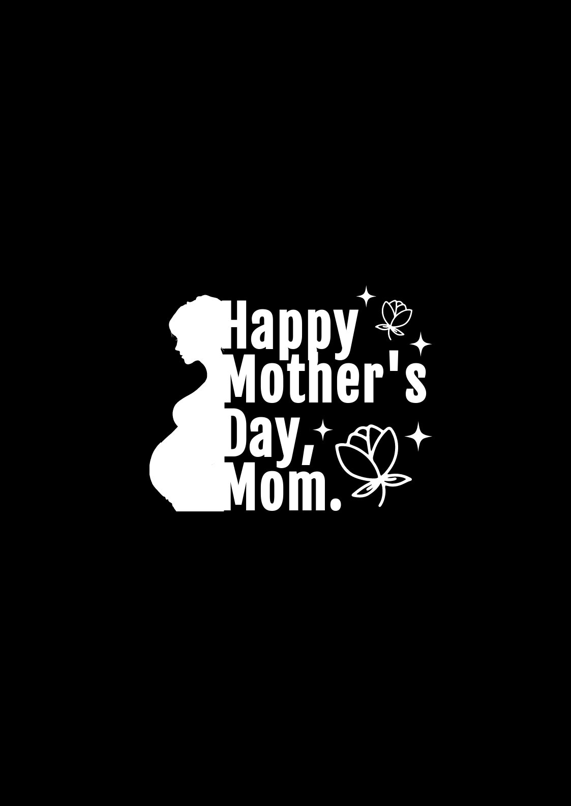 Free Black And White Mother's Day T-Shirt Template