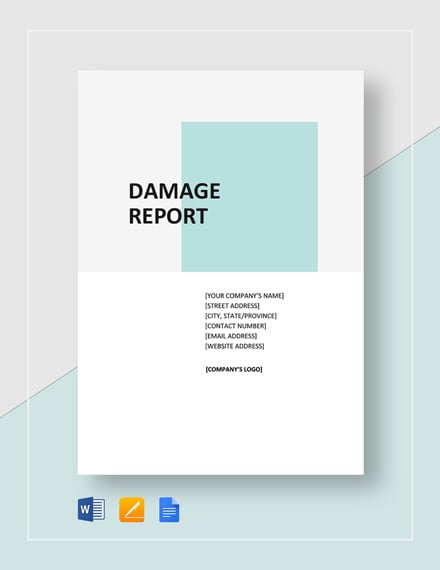 20  Damage Report Templates Sample Example Format Download