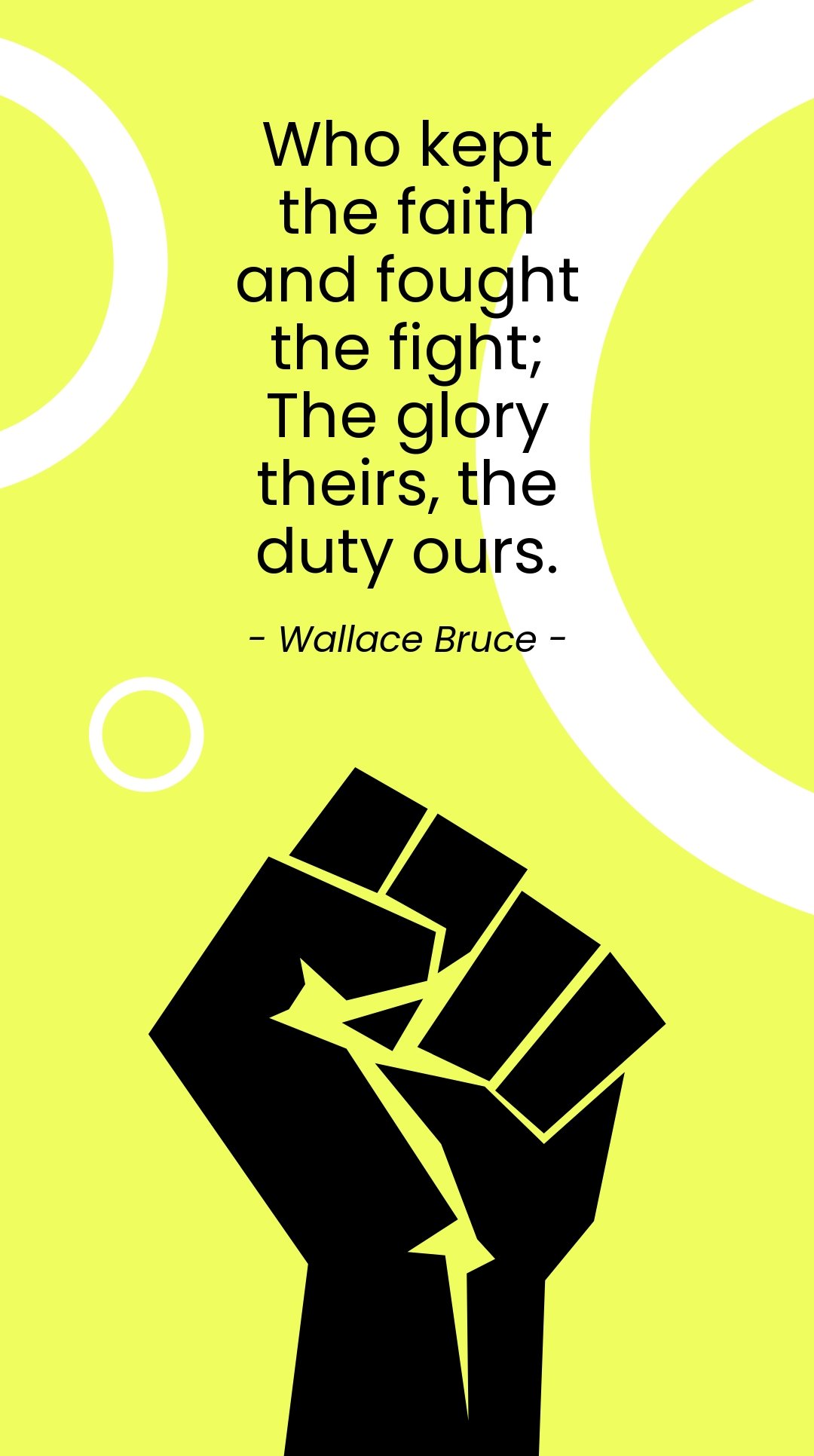 Wallace Bruce - "Who kept the faith and fought the fight; The glory theirs, the duty ours." in JPG