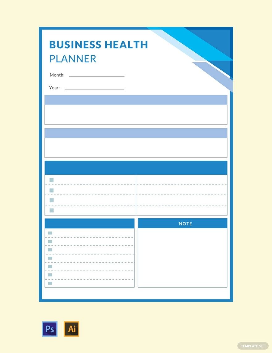 Business Health Planner Template