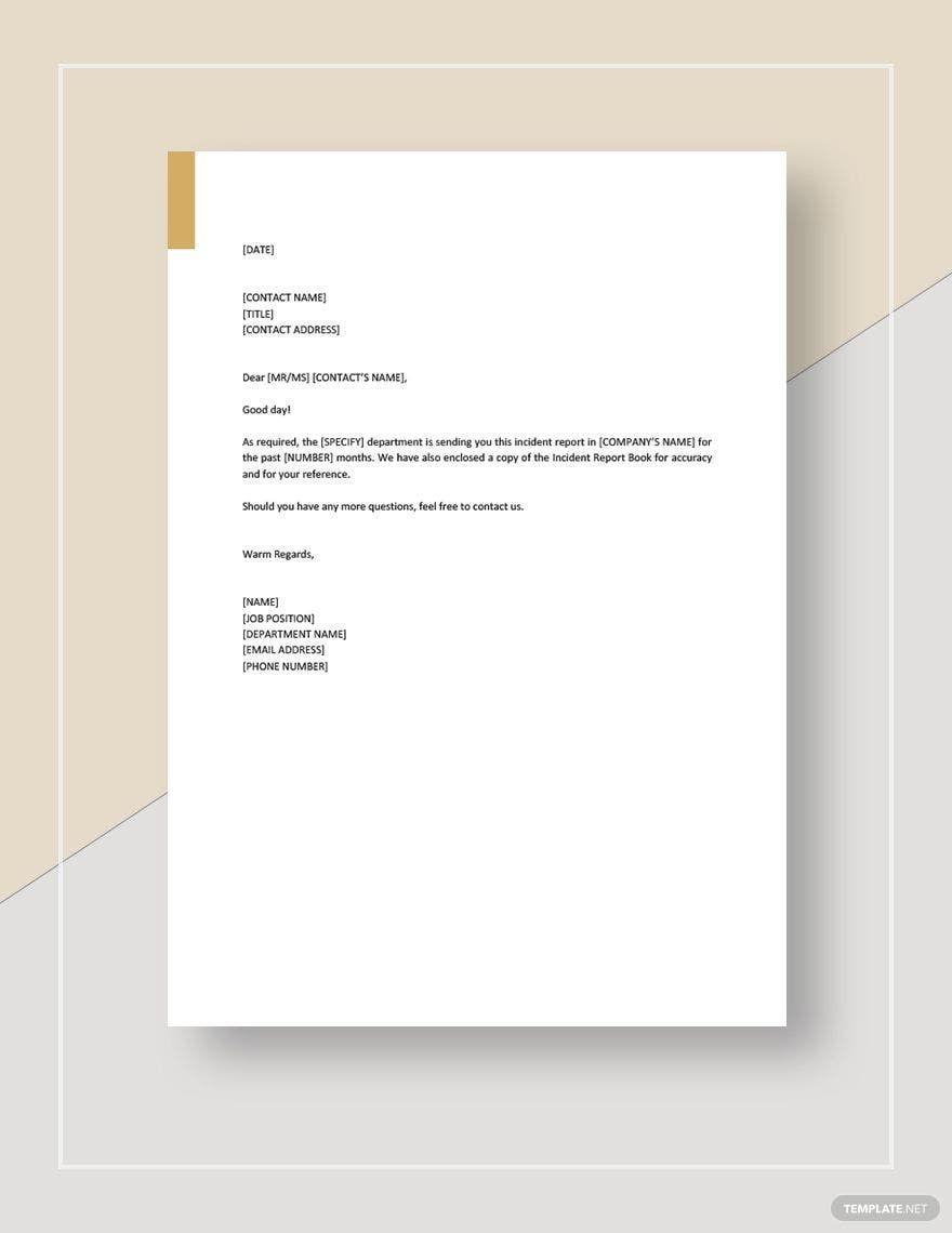 Simple Construction Incident Report Template
