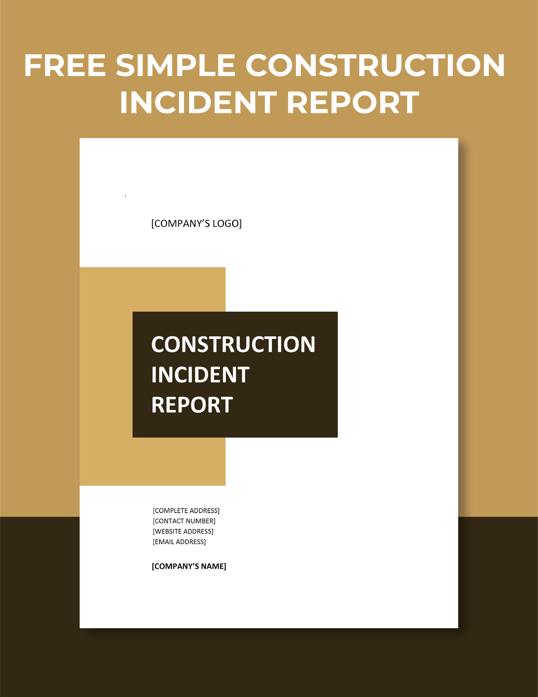 Simple Construction Incident Report Template