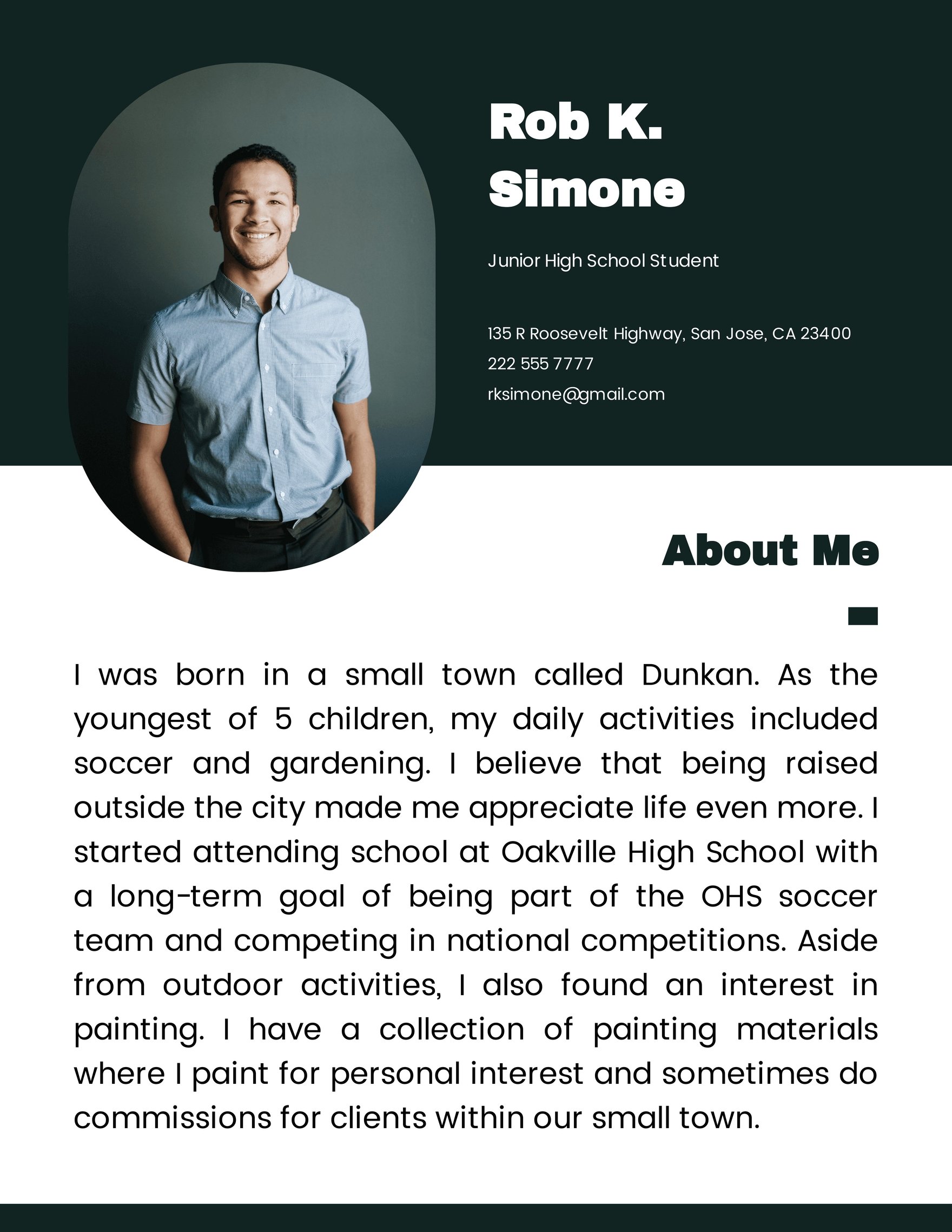 Self Introduction Essay Template