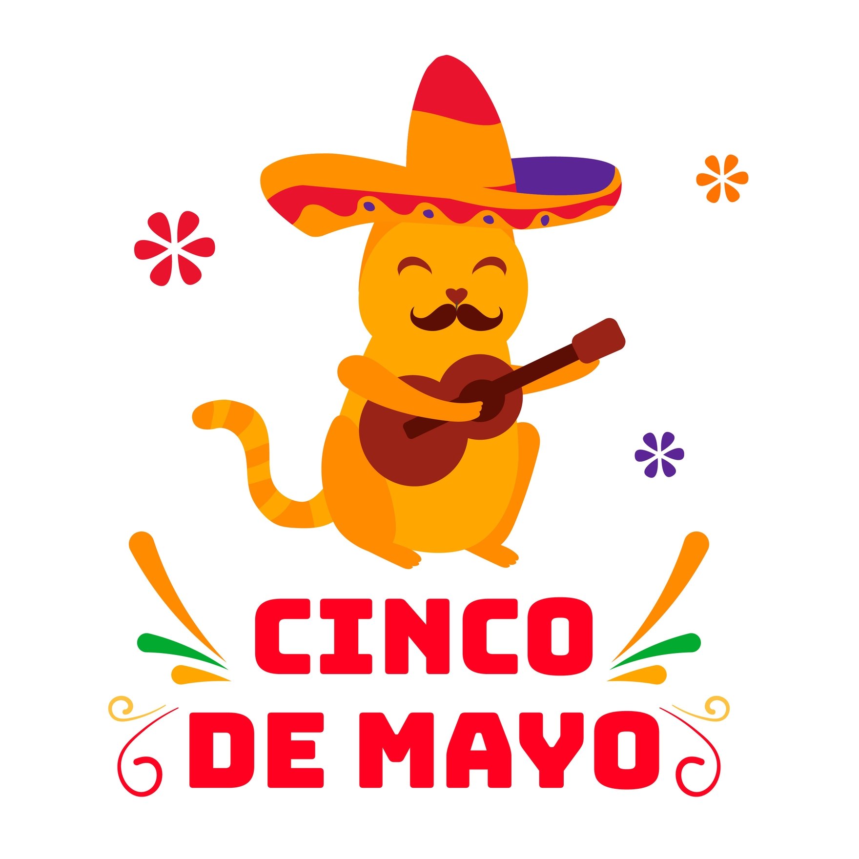 Free Cinco De Mayo Cat Gif in Illustrator, EPS, SVG, JPG, GIF, PNG, After Effects