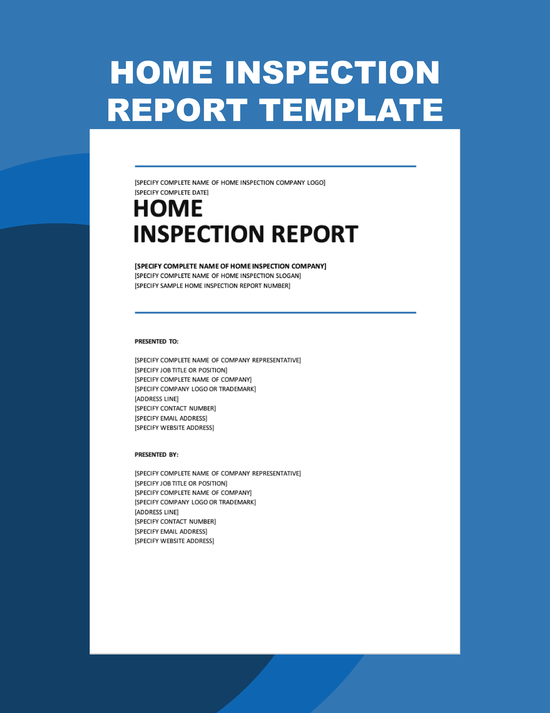 Home Inspection Report Template