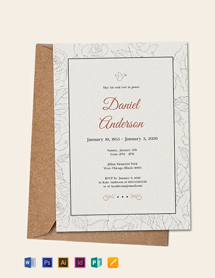 Free Simple Funeral Invitation Template Word Doc Psd