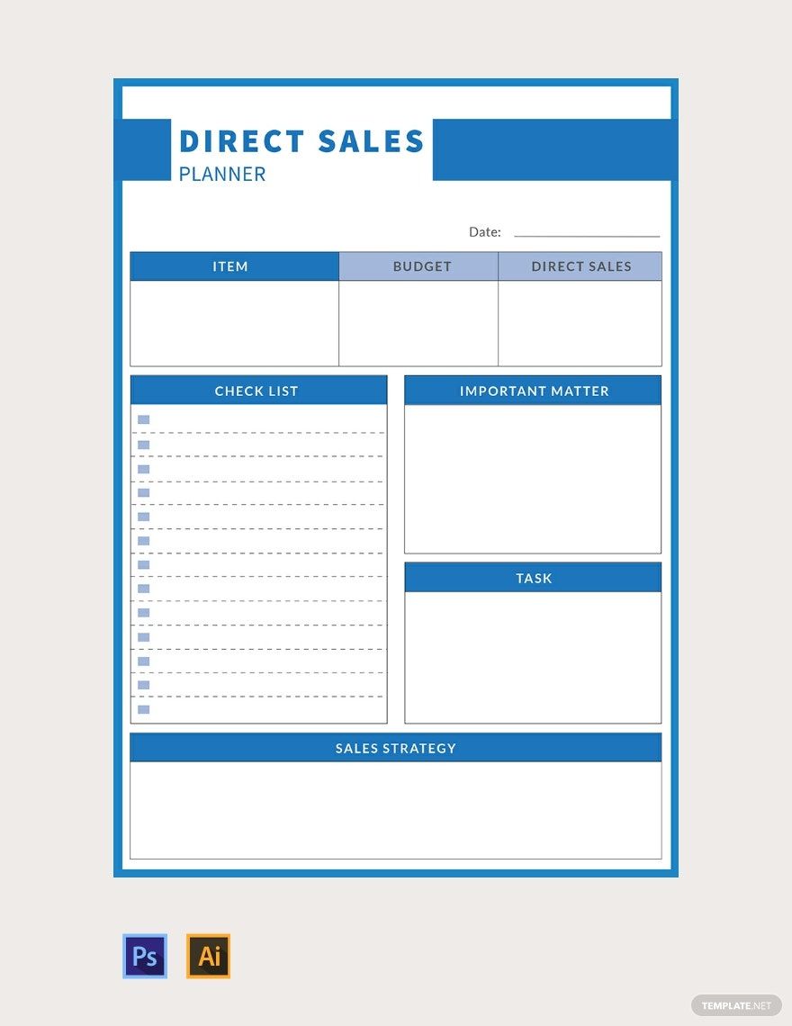 Direct Sales Planner Template