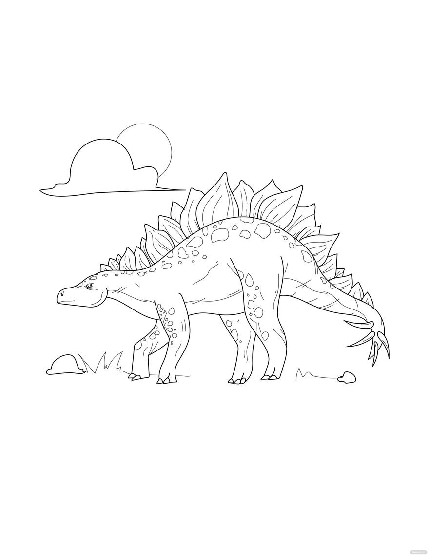 Free Stegosaurus Dinosaur Coloring Page