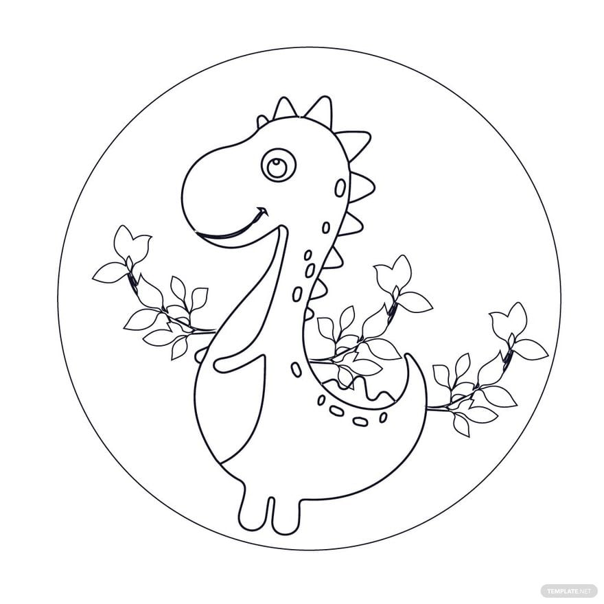 Free Cool Dinosaur Coloring Page