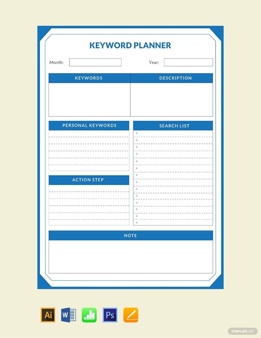 Keyword Planner Template