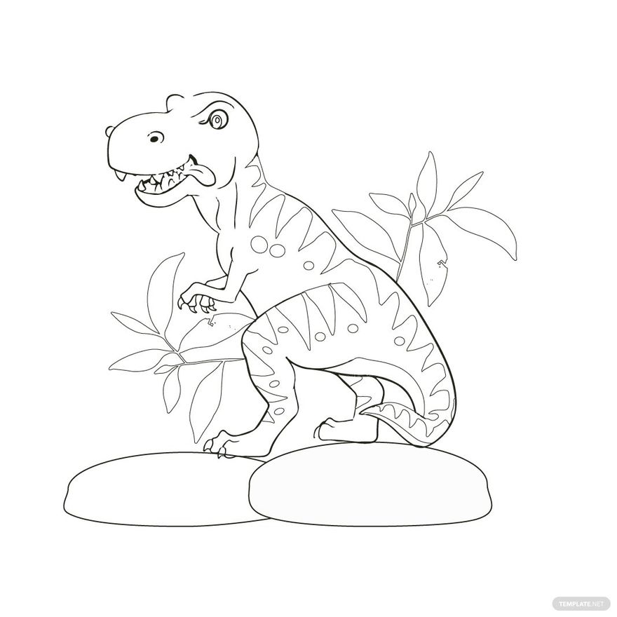 Easy How to Draw Simple Dinosaurs Tutorial and Dinosaur Coloring Page