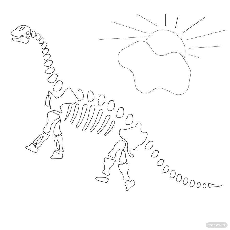 Dinosaur Skeleton Coloring Page