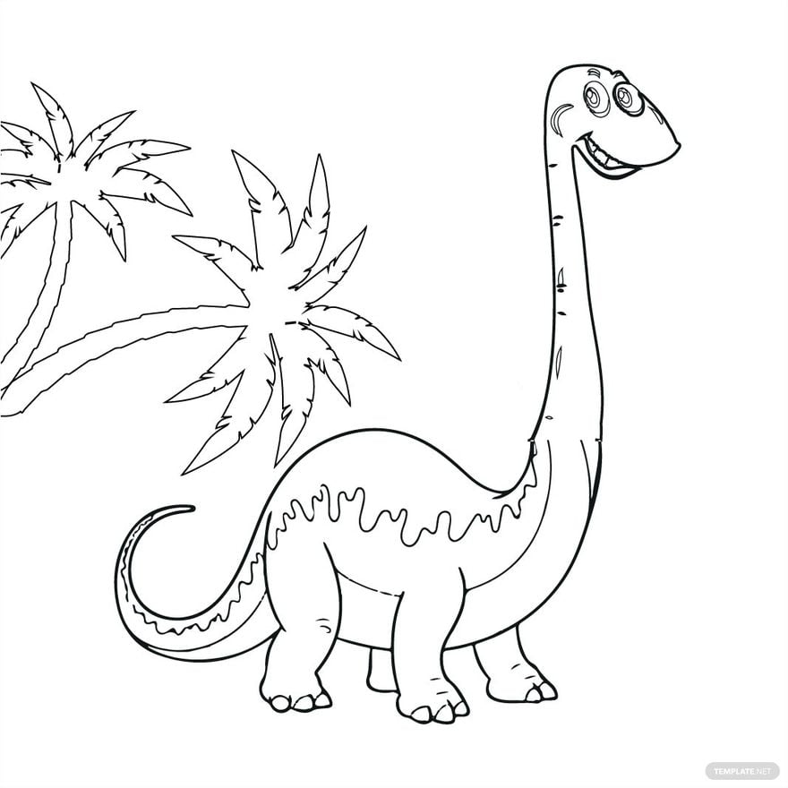Long Neck Dinosaur Coloring Page