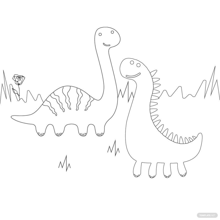 Simple Dinosaur Coloring Page in Illustrator, SVG, JPG, EPS, PNG - Download | Template.net