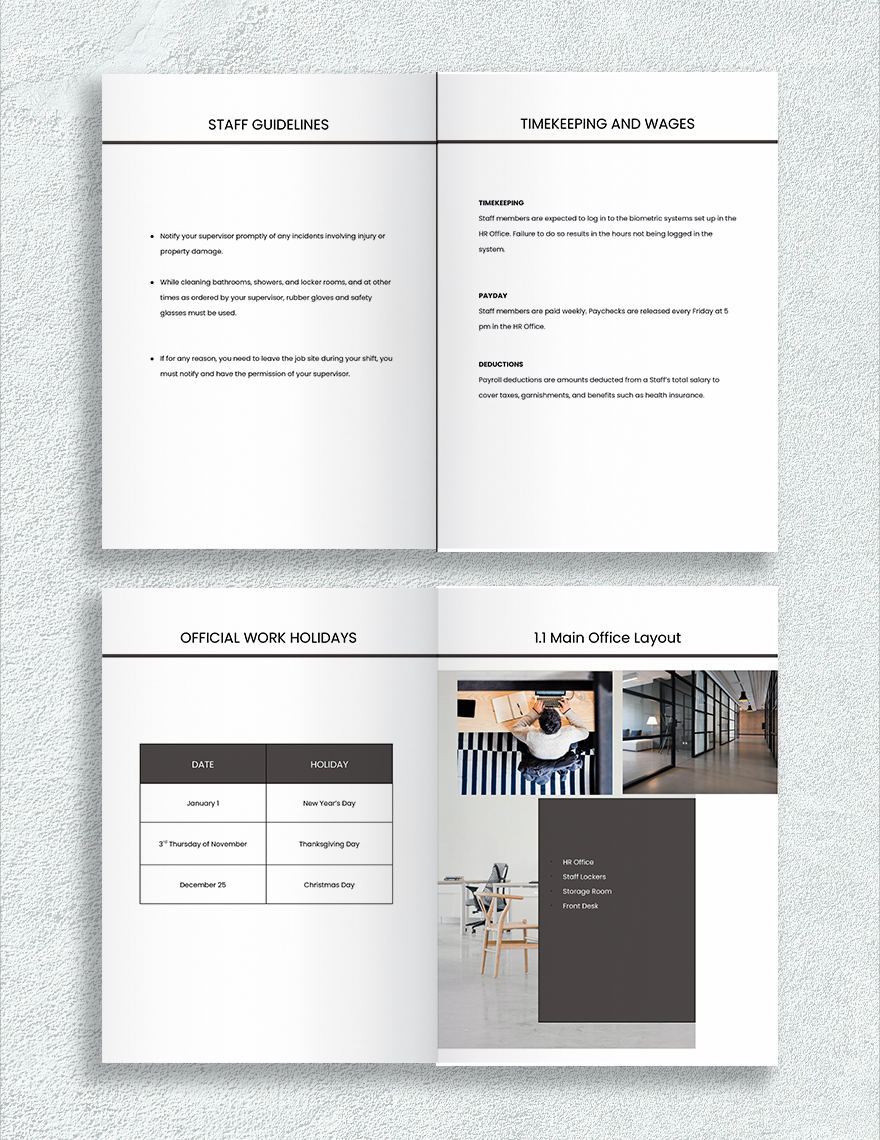 Staff Handbook Template Google Docs, Word