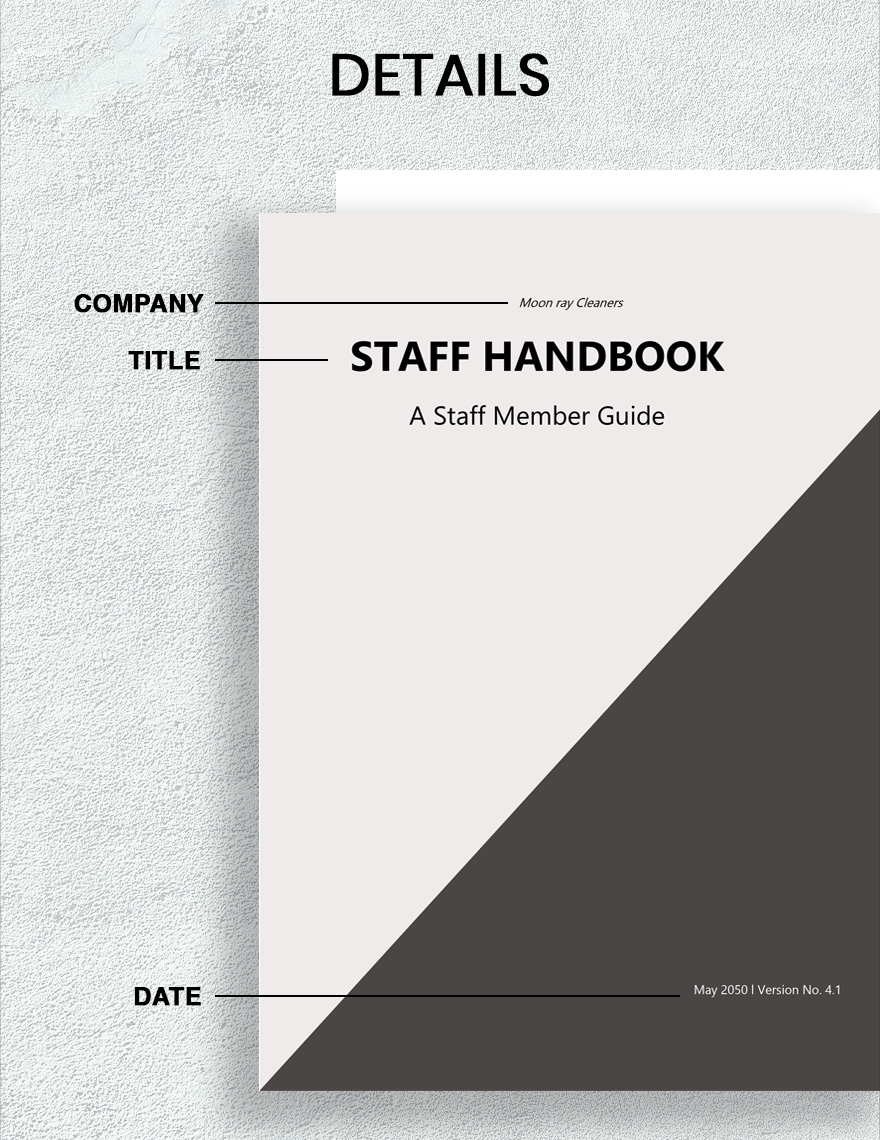 Staff Handbook Template Google Docs, Word