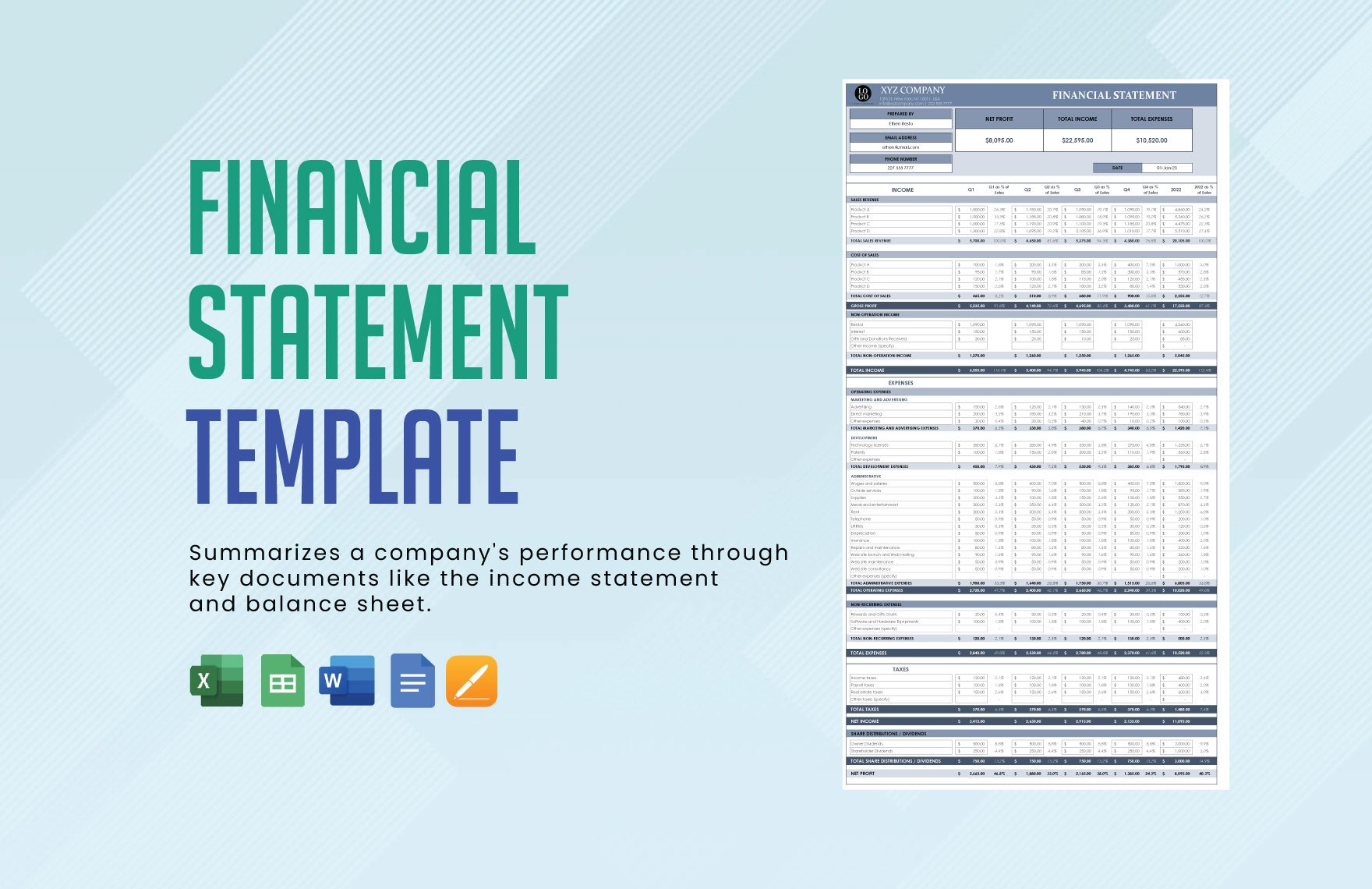 Financial Statement Template