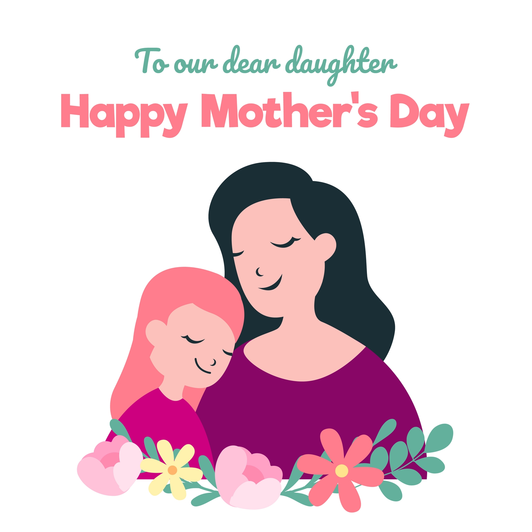 Happy Mother's Day Daughter GIF in Illustrator, SVG, JPG, GIF, EPS, PNG