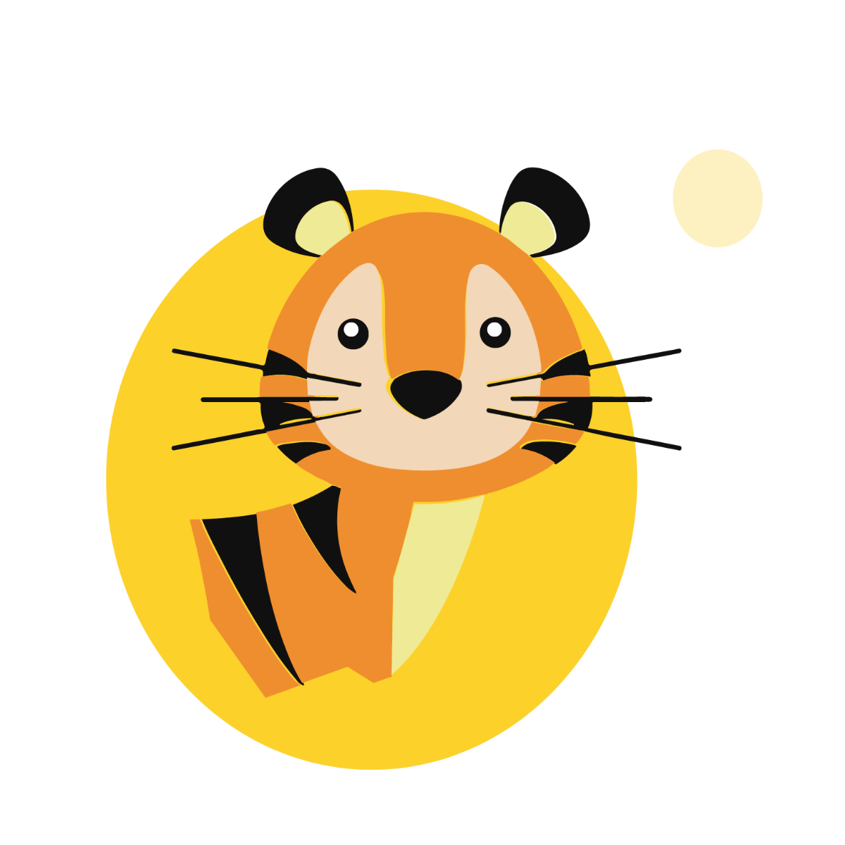 Cute Tiger Clipart Template