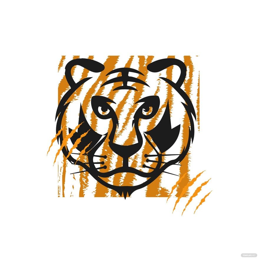 Tiger Face Clipart in Illustrator, EPS, SVG, JPG, PNG