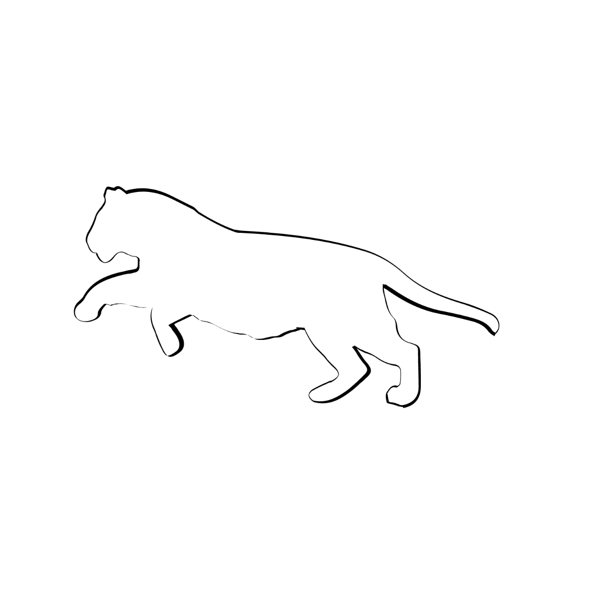 Tiger Outline Clipart Template