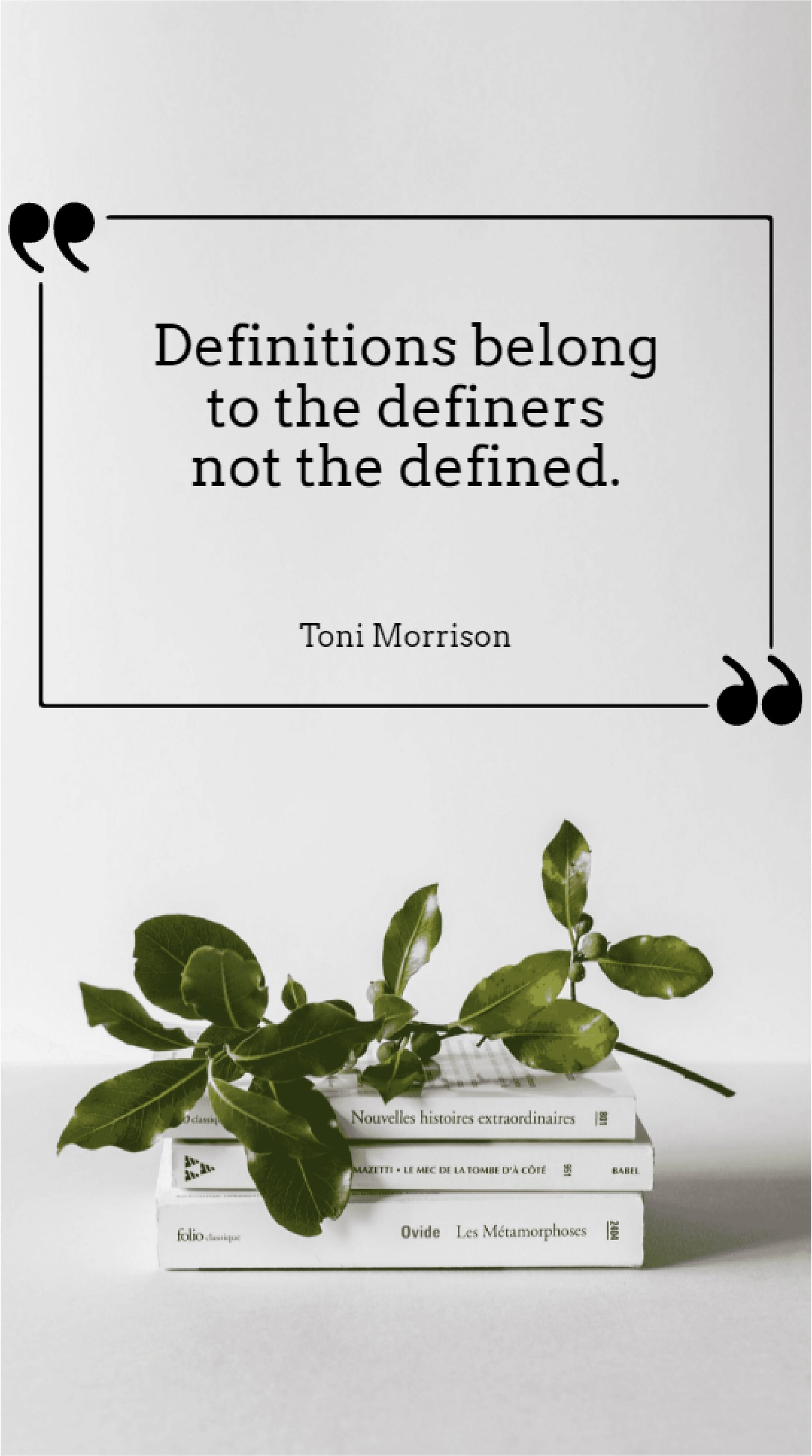 Toni Morrison - Definitions belong to the definers not the defined.