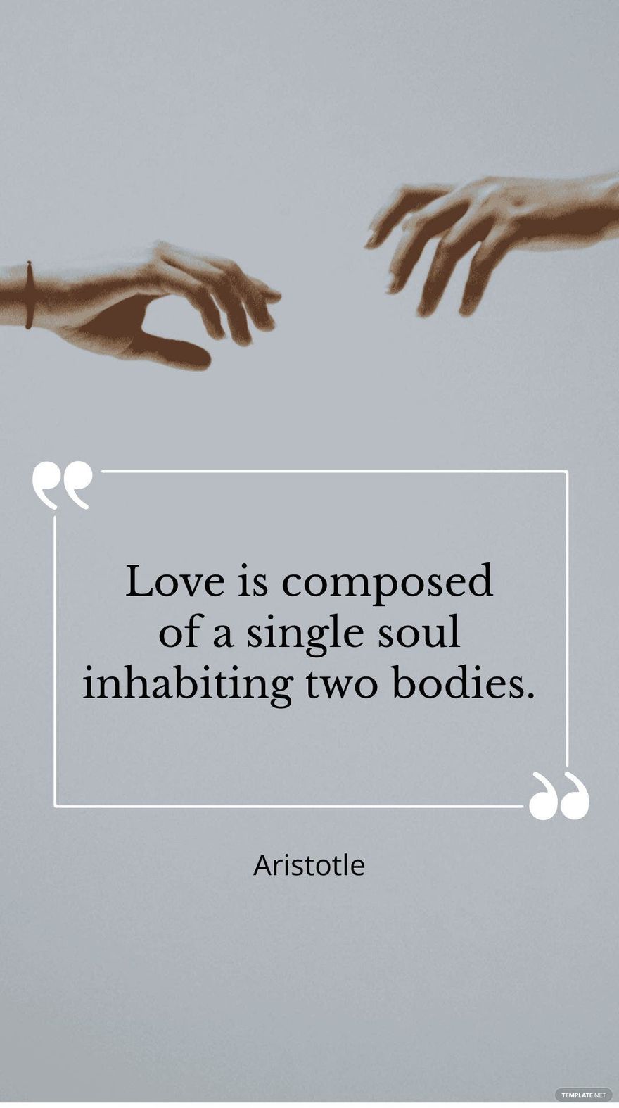 Aristotle - ”Love is composed of a single soul inhabiting two bodies.” 