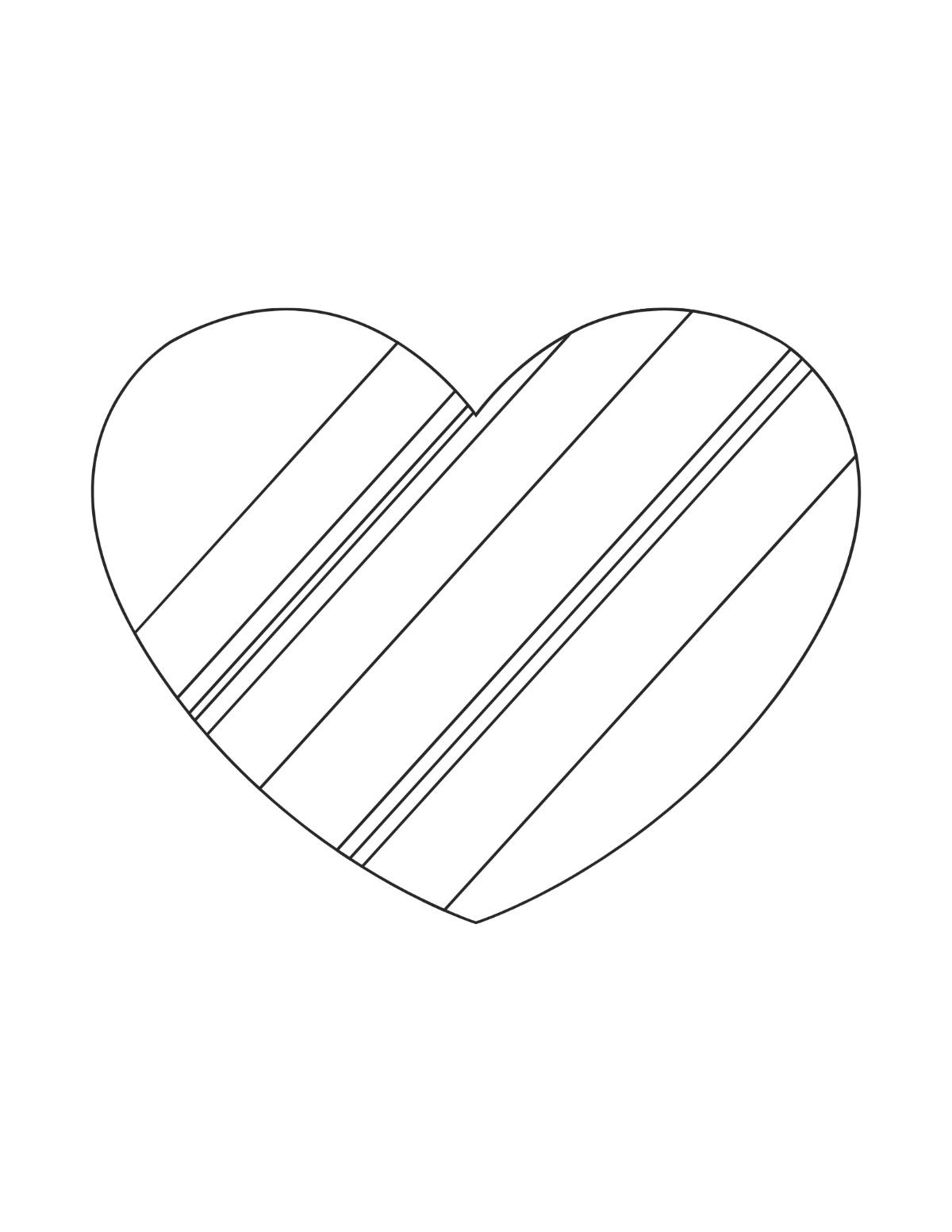 Transparent Heart Coloring Page Template