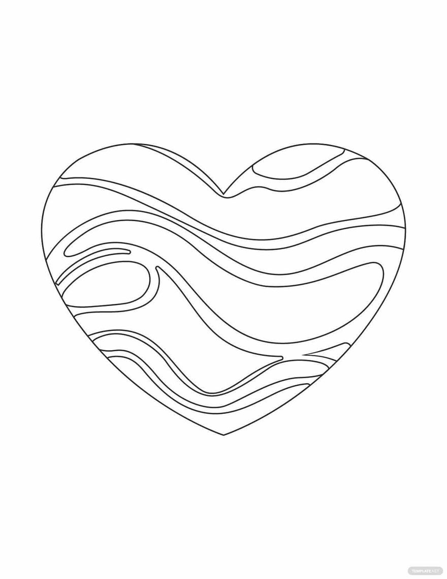 Free Black Heart Coloring Page