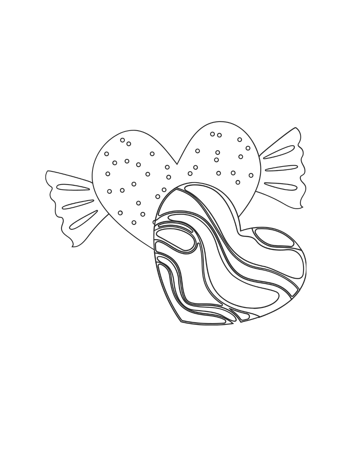Candy Heart Coloring Page Template