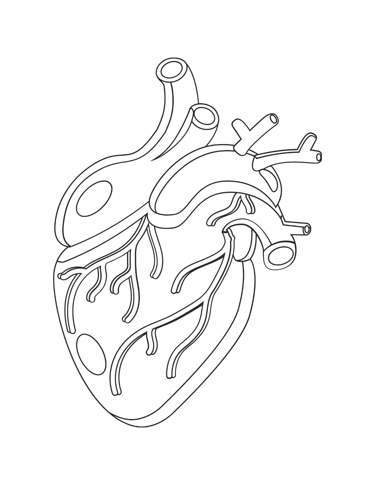 Real Heart Coloring Page Template