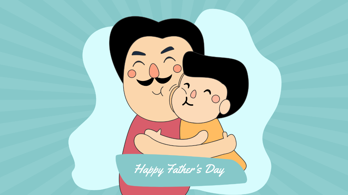 Cartoon Happy Father's Day Image Template
